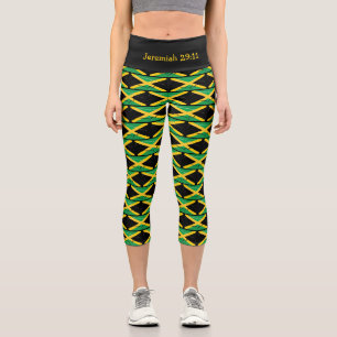 Leggings Capri ¡Personalizable   Patriótico   BANDERA DE JAMAICA