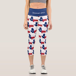 Leggings Capri ¡Personalizable | Patriótico | BANDERA DE TEXAS