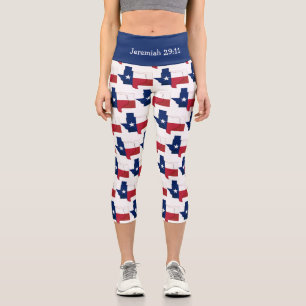 Leggings Capri ¡Personalizable   Patriótico   BANDERA DE TEXAS