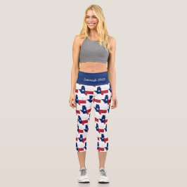 Leggings Capri ¡Personalizable | Patriótico | BANDERA DE TEXAS