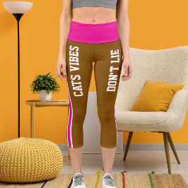 Leggings Capri Personalización de nombre Personalizado blanco gat