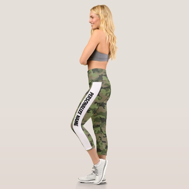 Leggings Capri PERSONALIZACIÓN DEL Camuflaje verde de la Casa de  (Izquierda)