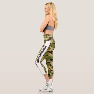 Leggings Capri PERSONALIZACIÓN del camuflaje verde del ejército