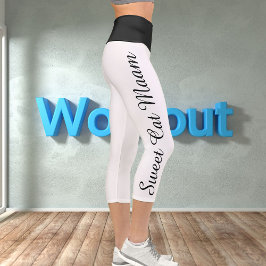 Leggings Capri Personalizado blanco negro personalizado Mensajes 