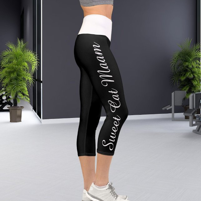 Leggings Capri Personalizado blanco negro personalizado Mensajes  (Subido por el creador)