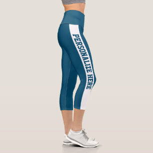 Leggings Capri Personalizado Branded Striped Capri Prussian Blue