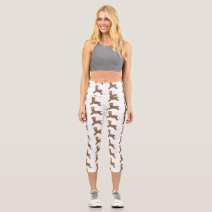 Leggings Capri Personalizado de alpaca marrón feliz