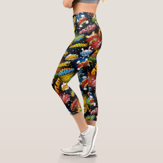 Leggings Capri Personalizado de arte pop cómico súper héroe