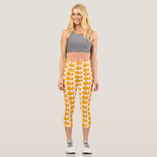 Leggings Capri Personalizado de cítricos de feliz naranja