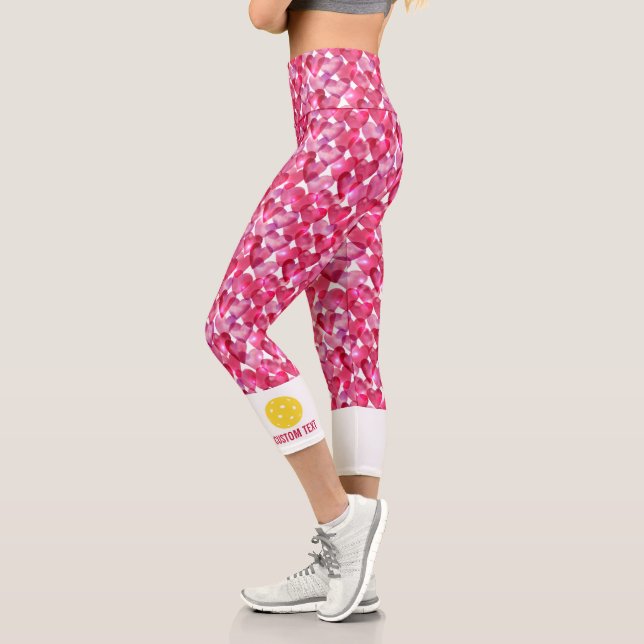 Leggings Capri Personalizado de Corazas de Día de San Valentín de (Izquierda)