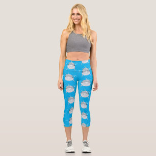 Leggings Capri Personalizado de delfín kawaii feliz