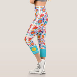 Leggings Capri Personalizado de Flores Coloridas para la impresió
