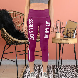 Leggings Capri Personalizado de nombre personalizado Gato de vino