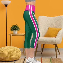 Leggings Capri Personalizado de nombres personalizado Caza rosa b