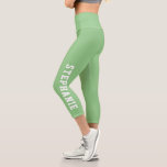 Leggings Capri Personalizado de nombres personalizado Mint Green<br><div class="desc">Añada un toque personalizado a su ropa activa con estas leggings de capri verde personalizado con su nombre a lo largo de la pierna. Perfecto para entrenamientos, yoga o salidas informales, estas leggings combinan estilo y confort para un ambiente único y relajante. Fabricadas con tela de calidad para un ajuste...</div>