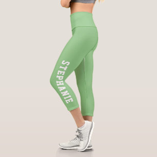 Leggings Capri Personalizado de nombres personalizado Mint Green