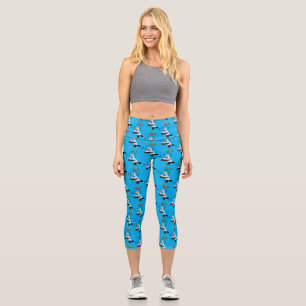 Leggings Capri Personalizado de notas de escritura de pájaros de 