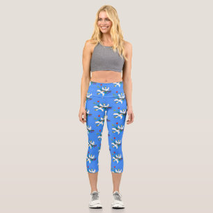 Leggings Capri Personalizado de pájaros de cacatúa graciosa