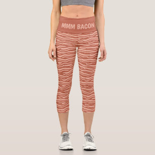 Leggings Capri Personalizado de patrón de Bacon