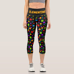 Leggings Capri Personalizado de puntos de la polka arcoiris