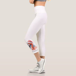 Leggings Capri Personalizado de Santa Claus Snowbird Flamingo
