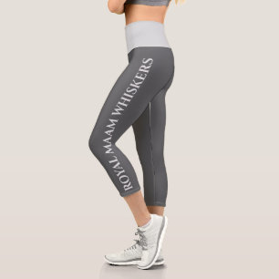 Leggings Capri Personalizado de texto gris oscuro gris claro pers