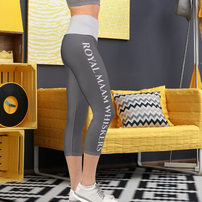 Leggings Capri Personalizado de texto gris oscuro gris claro pers (Subido por el creador)