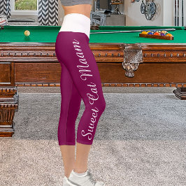 Leggings Capri Personalizado de vino blanco personalizado Mensaje