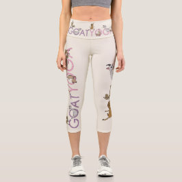 Leggings Capri Personalizado de yoga de cabras haciendo yoga
