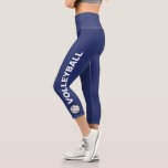 Leggings Capri Personalizado del equipo de voleibol, texto o nomb<br><div class="desc">Destacar en la cancha con estas super cómodas leggings capri con un voleibol y tu texto personalizado - nombre del equipo, nombre del jugador, etc, o dejar "VOLLEYBALL" puesto contra un fondo azul marino. ¡Cambia fácilmente el color para que coincida con los colores del equipo o del club! Las leggings...</div>