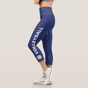 Leggings Capri Personalizado del equipo de voleibol, texto o nomb