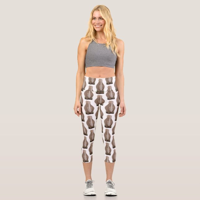 Leggings Capri Personalizado elasmotherium rinoceronte (Anverso)