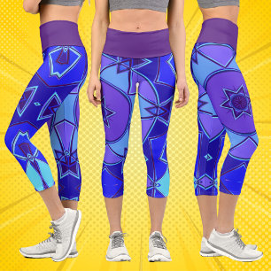 Leggings Capri Personalizado Mandala Azul y Púrpura