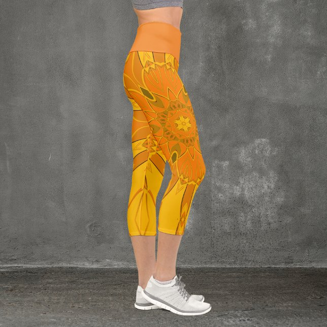 Leggings Capri Personalizado Mandala Flor Amarillo (Subido por el creador)