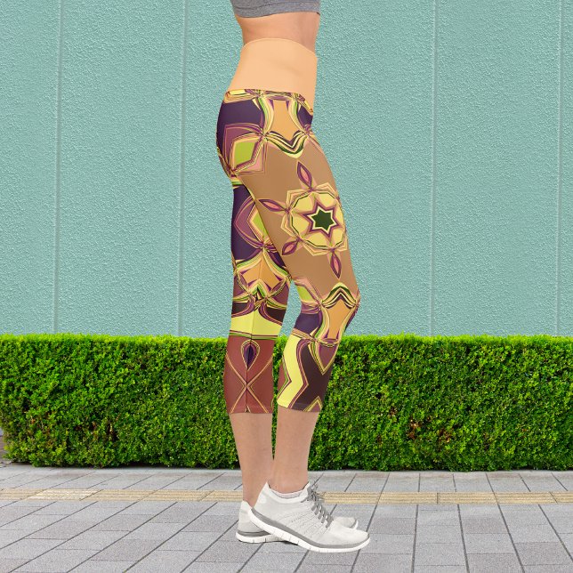 Leggings Capri Personalizado Mandala Flor amarillo morado y Naran (Subido por el creador)