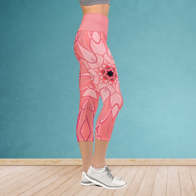 Leggings Capri Personalizado Mandala Flor Rosa (Subido por el creador)