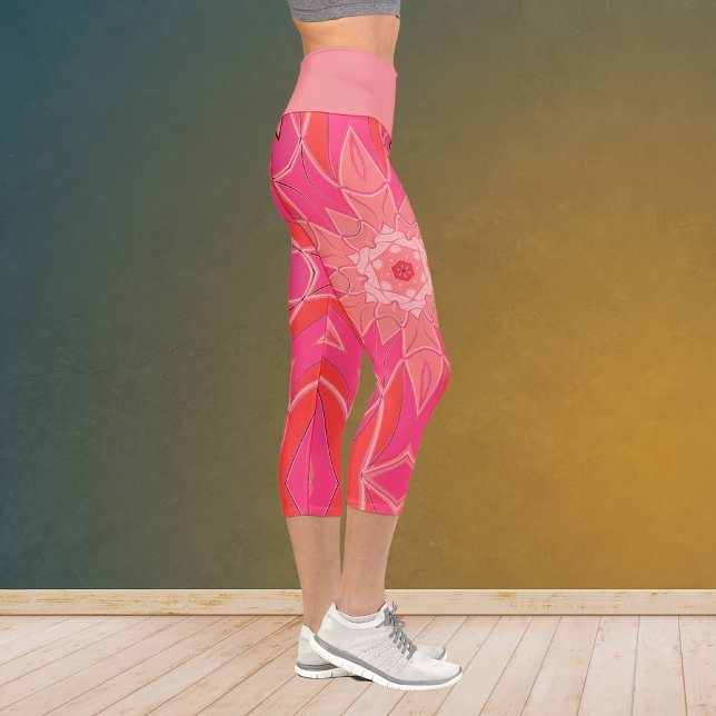 Leggings Capri Personalizado Mandala Flor Rosa (Subido por el creador)