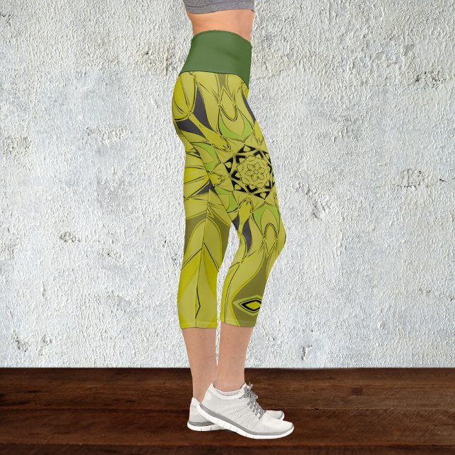 Leggings Capri Personalizado Mandala Flower Green (Subido por el creador)