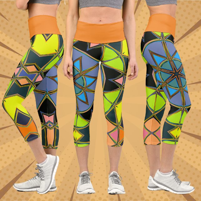 Leggings Capri Personalizado Mandala Green Blue y Naranja (Subido por el creador)