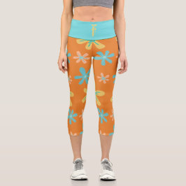 Leggings Capri Personalizado Monograma Naranja Ropa moderna amari