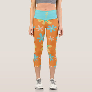 Leggings Capri Personalizado Monograma Naranja Ropa moderna amari