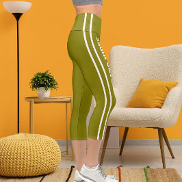 Leggings Capri Personalizado Nombre Personalizado Gato de Oliva B