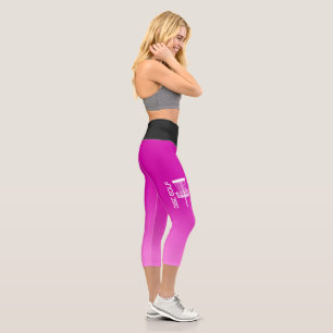 Leggings Capri Pescadores de yoga de disco rosado