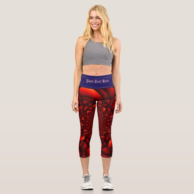 Leggings Capri Petalo azul negro rojo (Anverso)