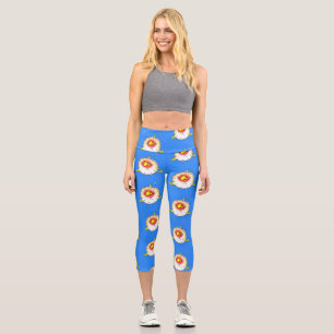 Leggings Capri Pez globo divertido pez puercoespín caricatura