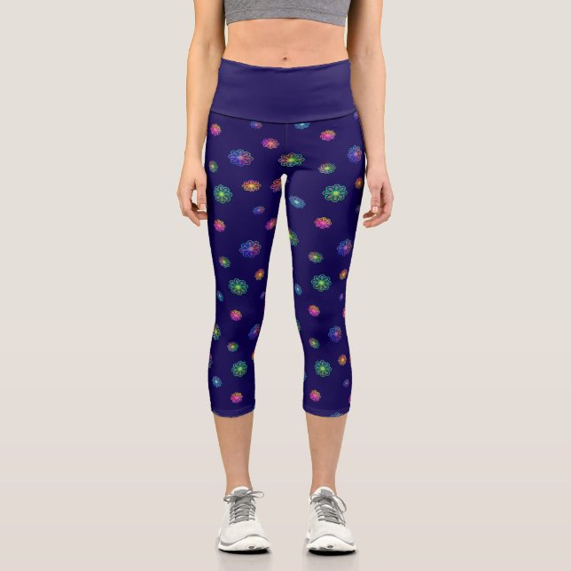 Leggings Capri Pick a Posy Custom Background  (Anverso)