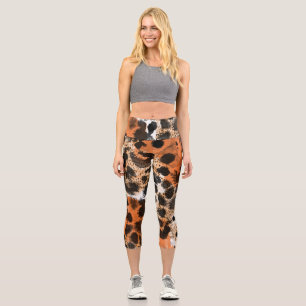 Leggings Capri Piel animal: patrón de leopardo creativo.