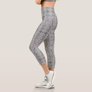 Leggings Capri Piel de serpiente Anaconda de plata gris
