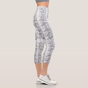 Leggings Capri Piel de serpiente Python blanca