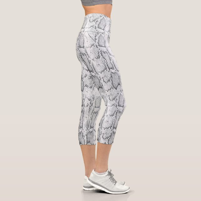 Leggings Capri Piel de serpiente Python blanca (Derecha)